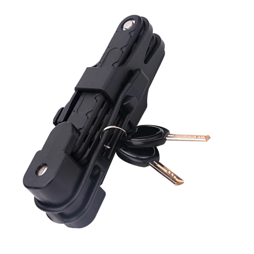 

Universal Folding Lock Steel Bike Lock Cable Lock Anti-Theft Riding Tool for MTB Road Bike (Black)