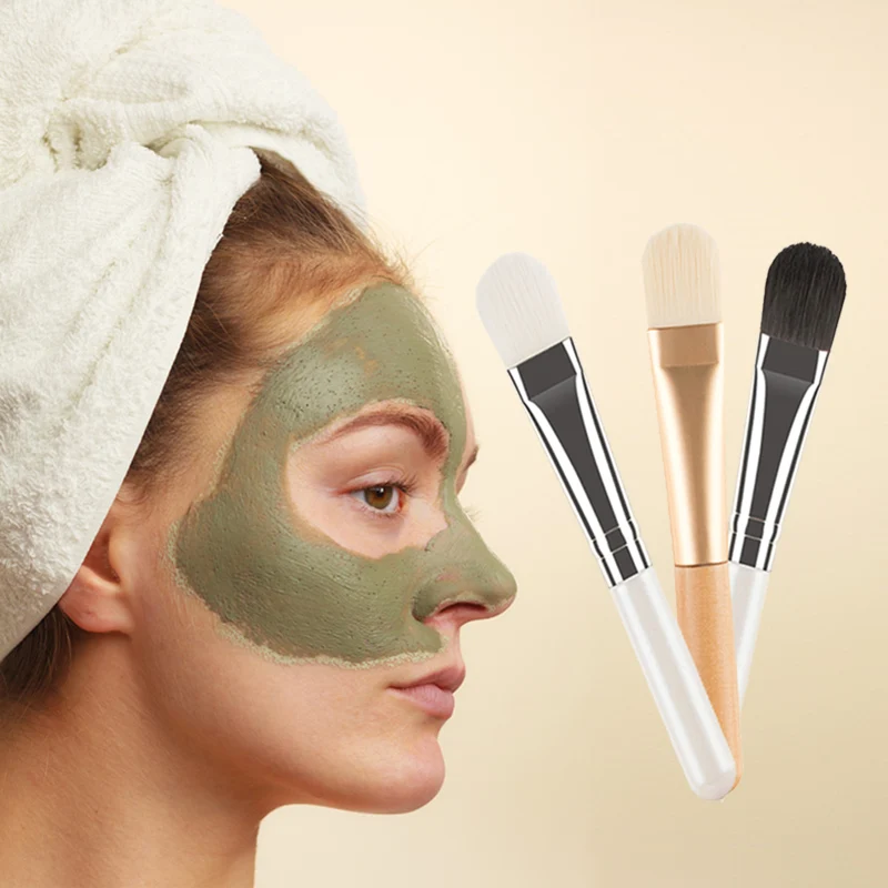 Professional Facial Mask Soft Brush Wooden Handle Portable Mud Mask Beauty Brush Fan-Shaped Makeup Brush Cosmetics Products Tool