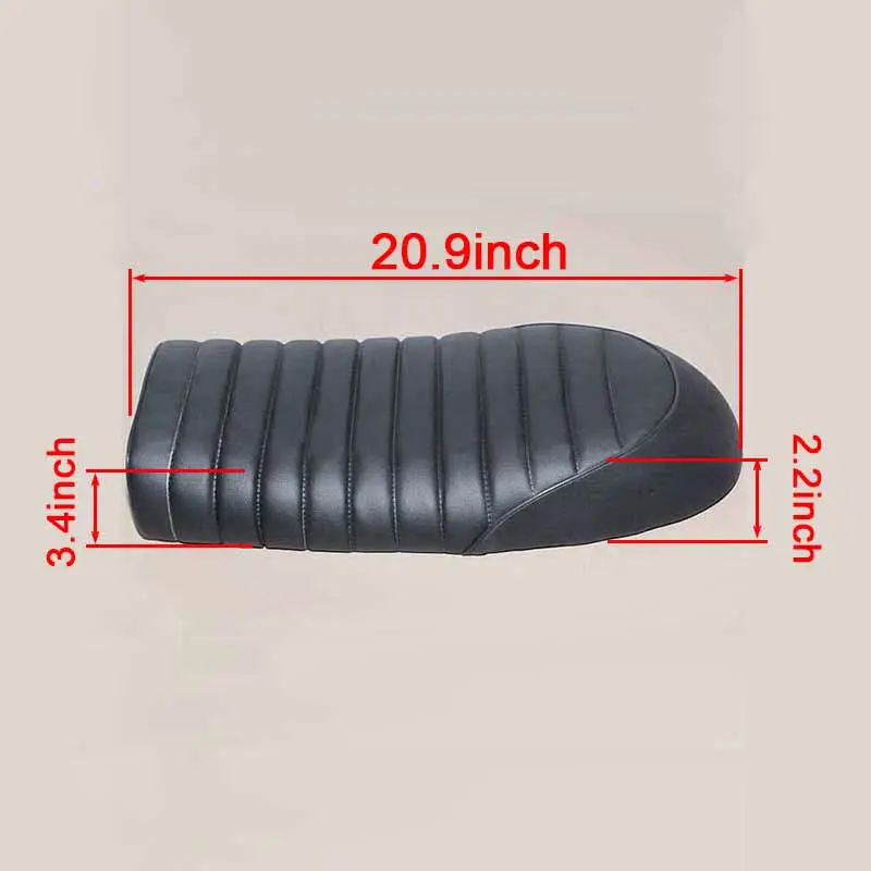 Универсальное Черное Кожаное мотоциклетное Кафе Racer сиденье плоское винтажное