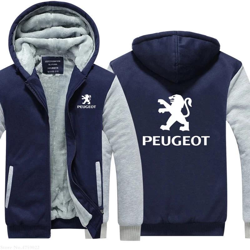 

Warm winter men's Peugeot Hoodie Sweatshirt men's hoodie with zipper fashion Hoodie brand jacket