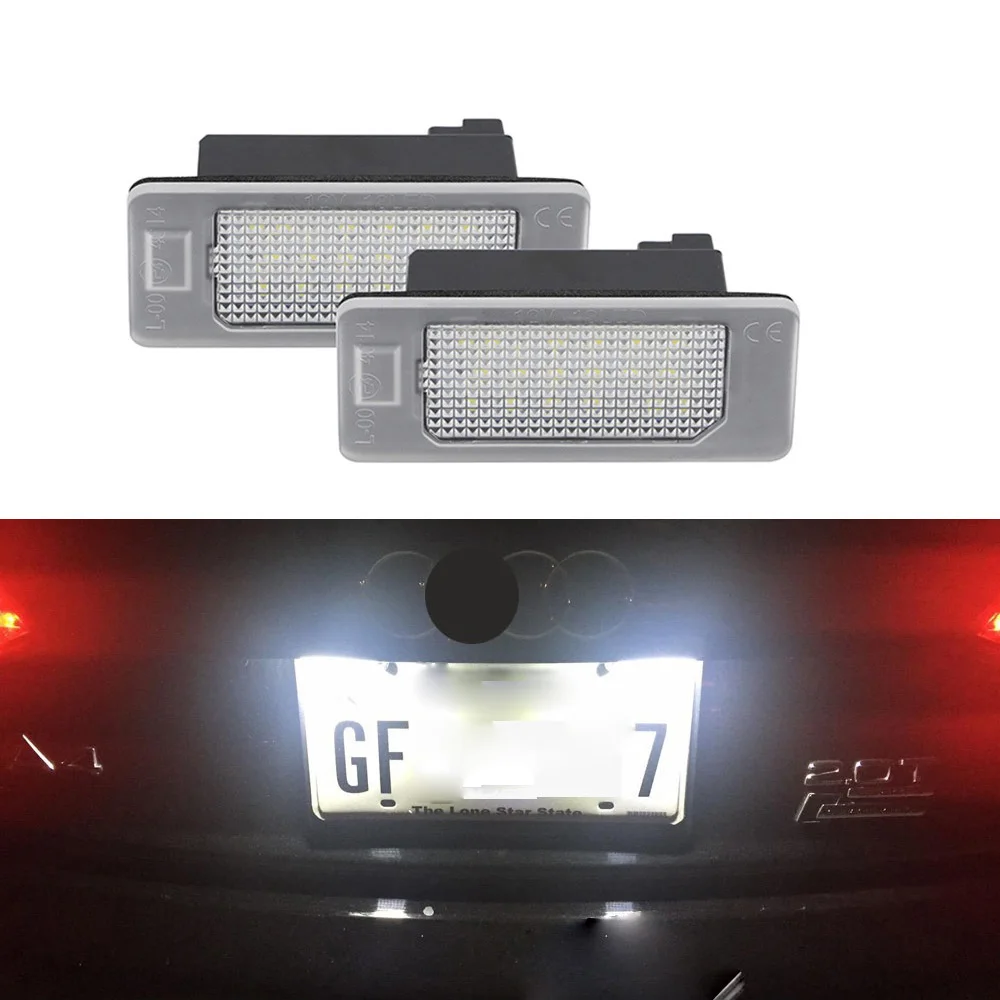 2X Led License Plate Light For Audi A4 B8 A5 S5 Q5 TT TTS A7 RS5 TTRS A6 C7 Led Number Plate Lamp Canbus