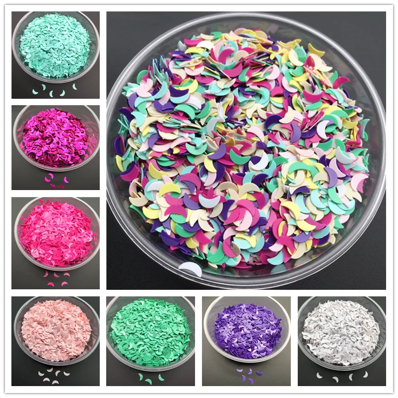 Новинка Лидер продаж пайетки из ПВХ в форме Луны 20 г 6 мм блестящие для дизайна