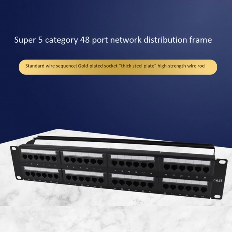 

Super Category 5 48-Port Network Distribution Frame with Standard and Thick Steel Plate, Universal for 19-Inch Cabinet