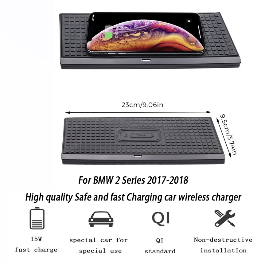 

Высококачественное быстрое автомобильное беспроводное зарядное устройство для BMW 2 серии 2014-2018, безопасная и легкая зарядка, легкая в устан...