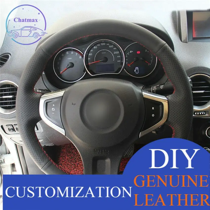 

For Renault Koleos Car hand-sewn steering wheel cover black artificial leather comfort touch sense anti-slip design all season