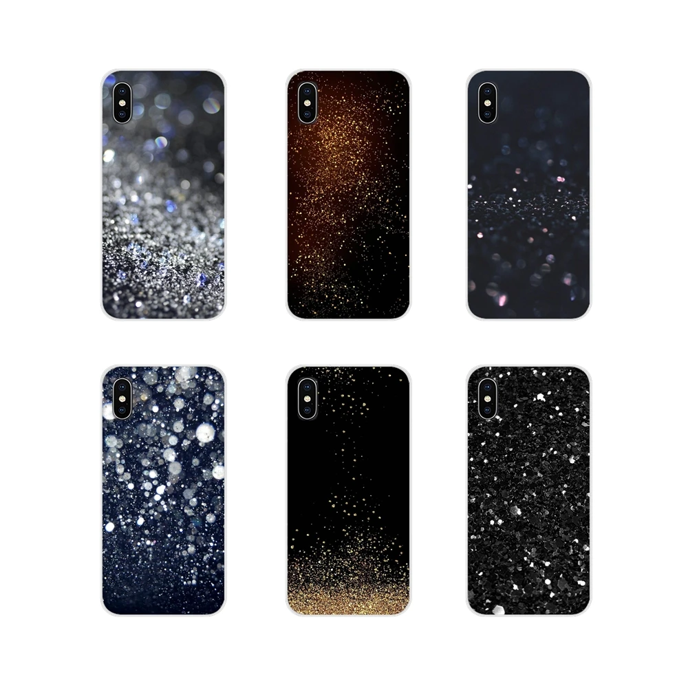 Аксессуары чехлы для телефонов Черные Блестящие Блестки Samsung Galaxy A3 A5 A7 A9 A8 Star A6 Plus