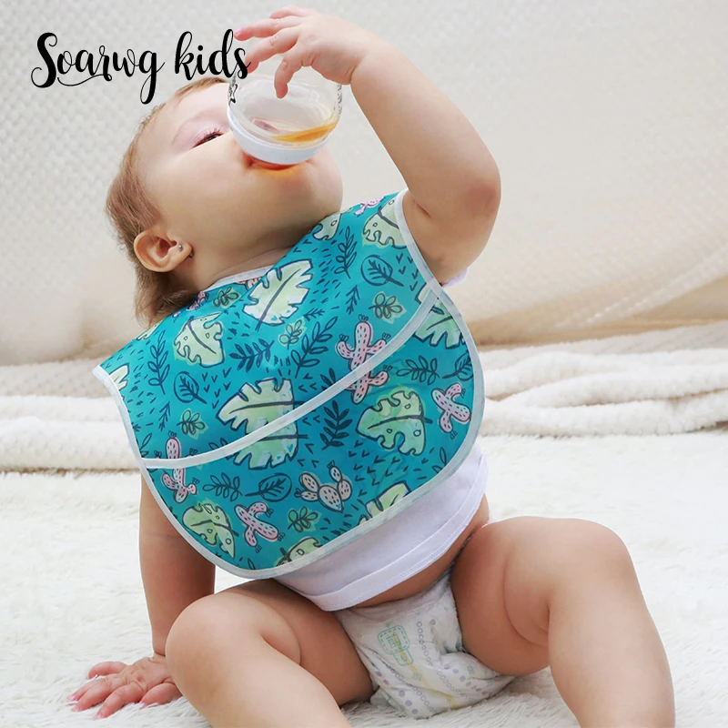 

2 PCS for Cartoon Waterproof Bib Baby Feeding Toddler Adjustable Cute Bib Baby for Children Waterproof Saliva Towel