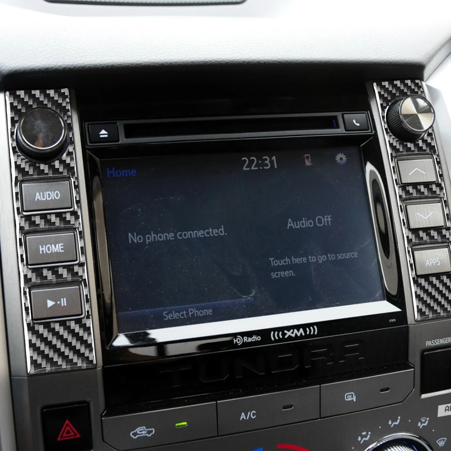 

Car Styling 2PCS Real Carbon Fiber Interior Console Volume Switch Cover Trim Stickers for Toyota Tundra 2014-2021