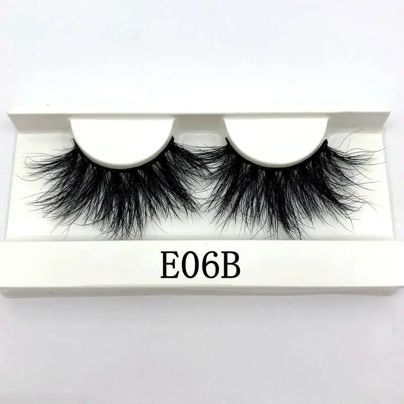 E06B white tray Mikiwi 25 мм длинные 3D норковые ресницы E02 Экстра длина норковые ресницы большая драматическая объемная лента накладных ресниц отдельные накладные ресницы - Цвет: E06B white tray