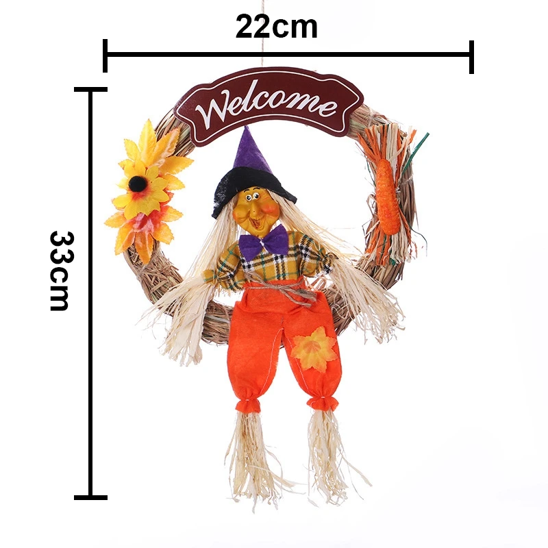 1 шт. большой декоративный реквизит на Хэллоуин венок чучело кулон ведьма кольцо