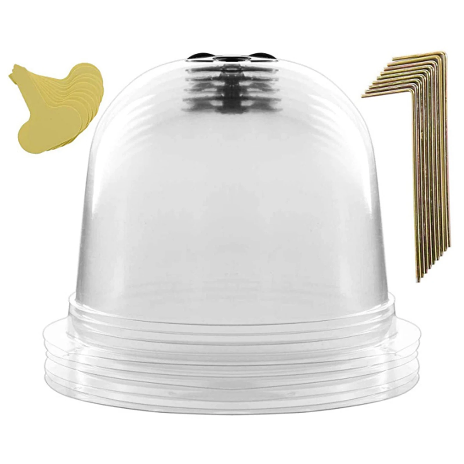 

6 Pack Reusable Plastic Mini Greenhouse Set Garden Cloche Dome Frost Guard Freeze Protection For Seedling Outdoor Nursery