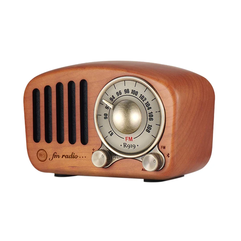 Винтажный радио ретро Bluetooth динамик-деревянный Fm классический стиль сильный бас