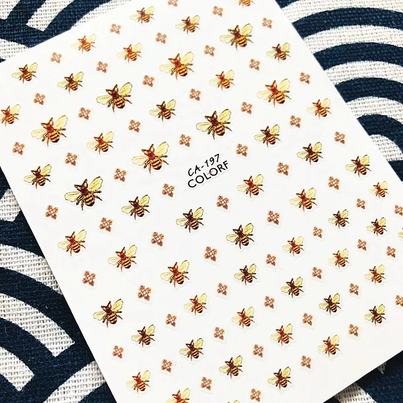 

Newest letter series CA-197-615 bees cartoon colorful designs 3d nail art sticker nail decal accessories