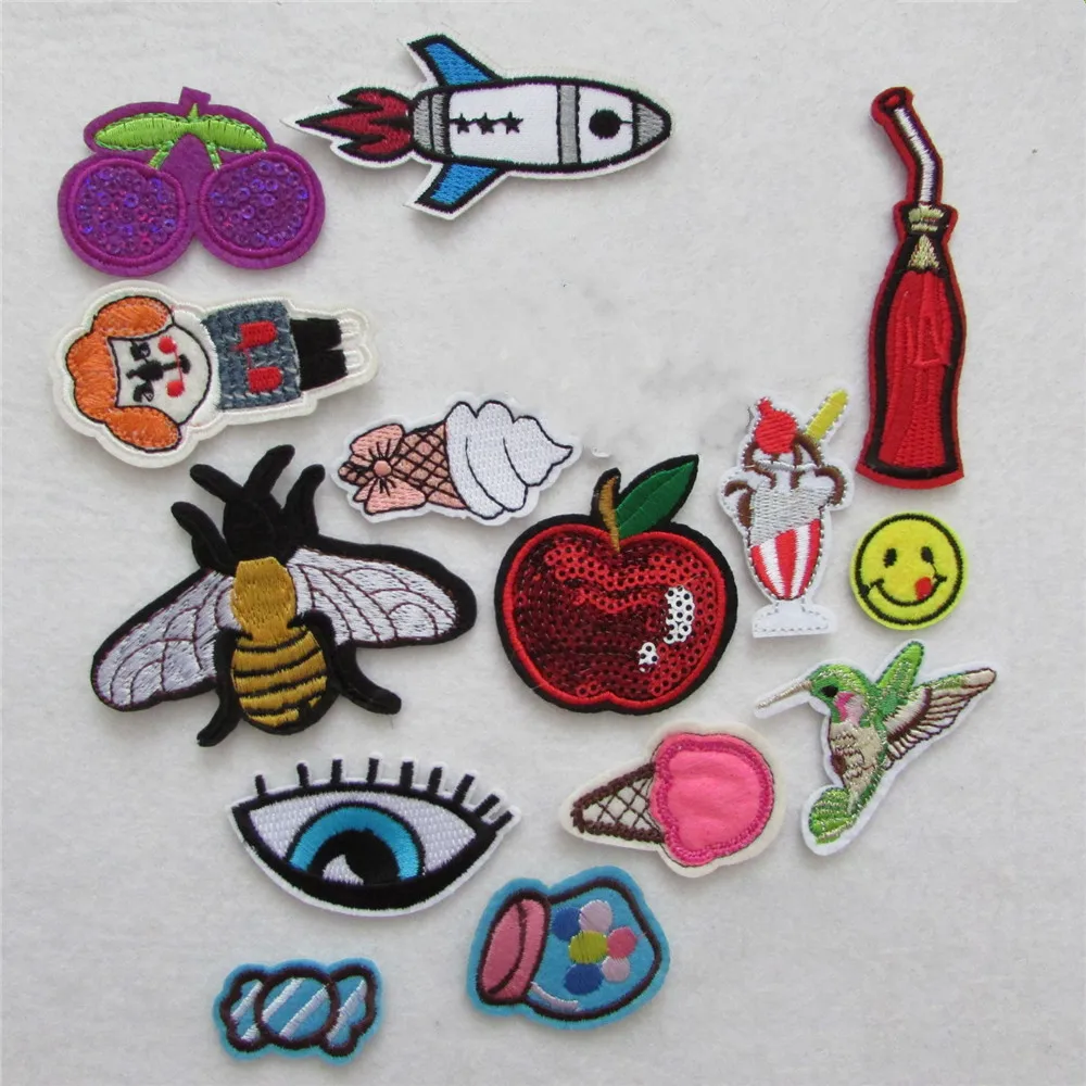 

high quality different style hot fashion hot melt adhesive applique embroidery patches stripes DIY ornamentation accessory patch