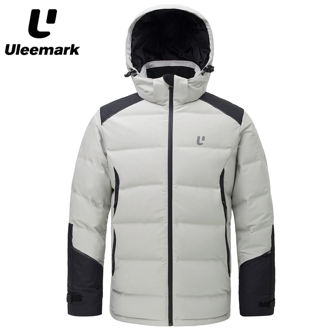 

Uleemark Thick Casual Fashion Down Jacket Men Winter Warm White Duck Down Men's Hooded Fitted Puffer Jacket