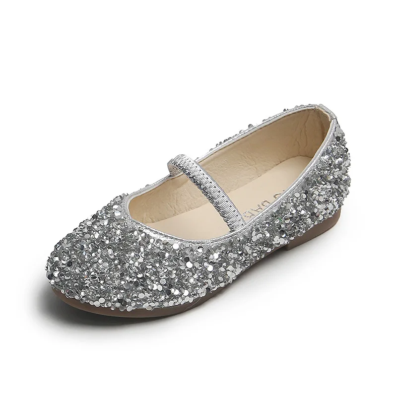 

Children's Fashion Shoes For Girls Kids Doll Children Dress With Rhinestone Crystal Flats Pearls Princess Wedding Party