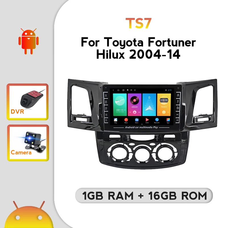 Автомагнитола YELLOBERRY Android для Toyota fortuner Hilux 2004-2014 GPS-навигация мультимедийный плеер