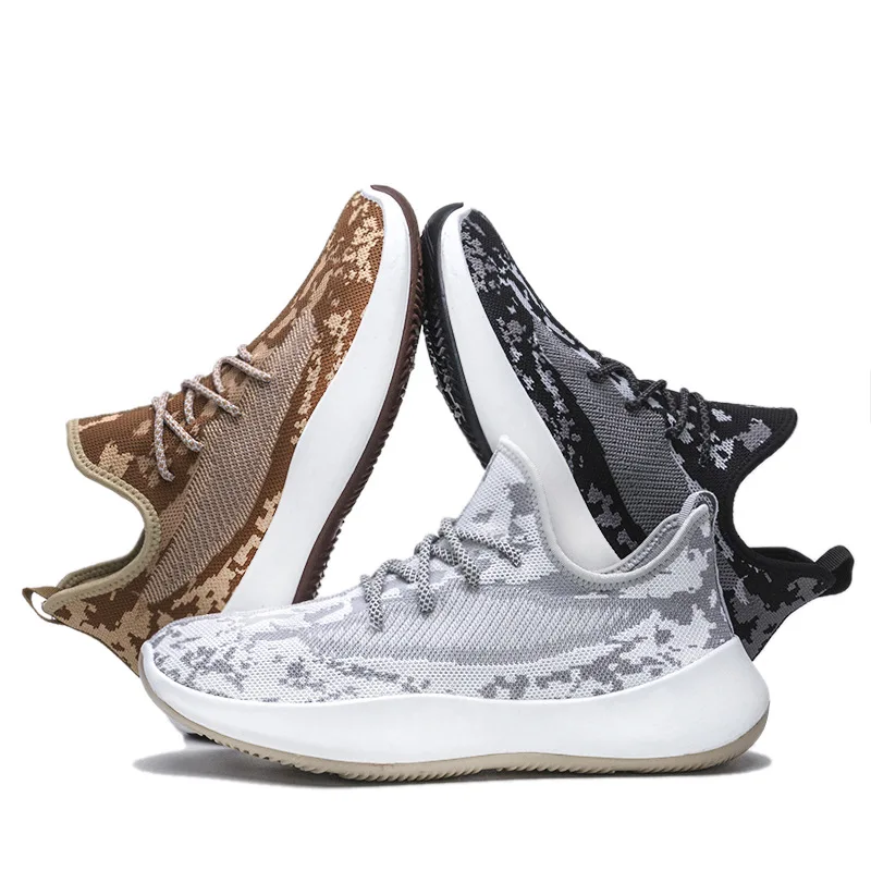 

Spring summer flying fish scale flying shoes woven casual sports youth running tide shoes breathable mesh men's shoes wholesale