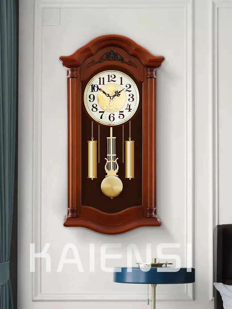 Домашние карманные часы из твердой древесины в европейском стиле для гостиной