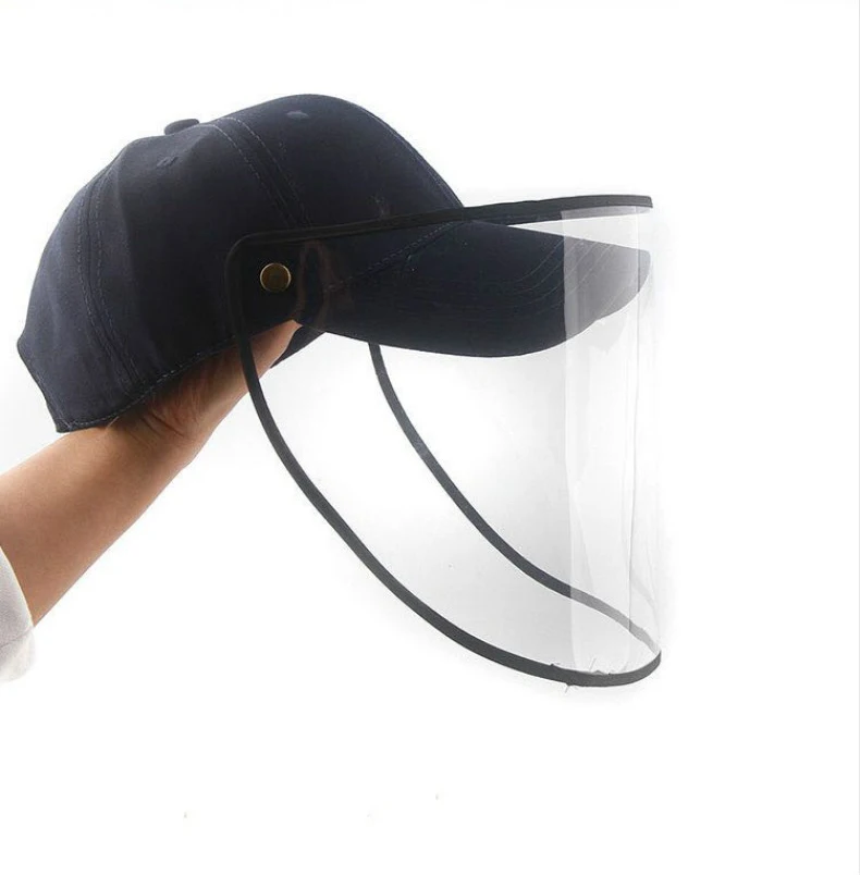 

Hat-Mounted Transparent Mask Protective Cap Face Mask Plastic Anti-fog Saliva UK