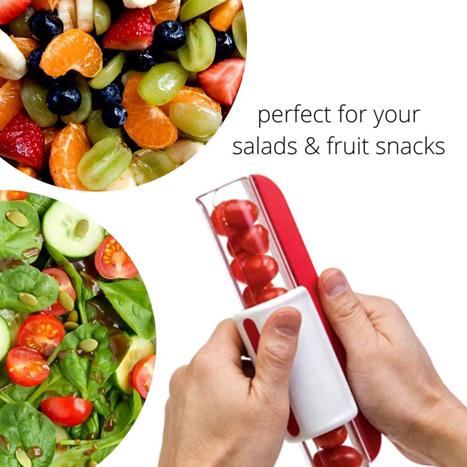 

Portable Mini Kitchen Fruit Multifunction Slicer Tomato Grape Cherry Slicer Fruit Vegetable Salad Kitchen Food Slicer Gadget