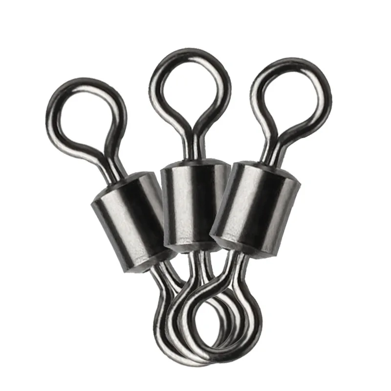 

50PC Brand New Fishing Barrel Bearing Rolling Rotating Solid Ring LB Bait Connector Fishing Gear Accessories 5 Sizes