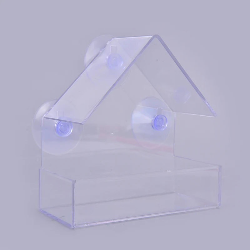 

Acrylic Transparent Window Viewing Bird Feeders Tray Birdhouse Pet Water Feeder