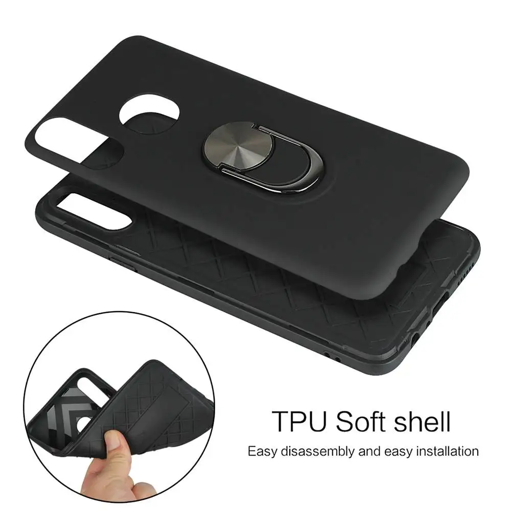 Роскошный противоударный чехол с магнитным кольцом-кронштейном для Samsung galaxy A70 A60