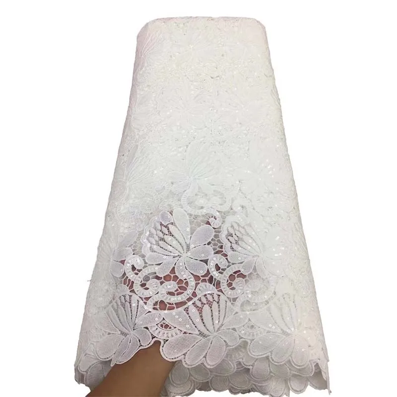 

African Lace Fabric 2021 Sequins Full Embroidery French Mesh Lace Fabric Women's Banquet Evening Dress XY-dmxw999