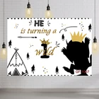 Фоны для фотографирования с изображением диких пейзажей леса первого дня рождения, буйвола, животных, богемского дня рождения, декорации баннера, поставки