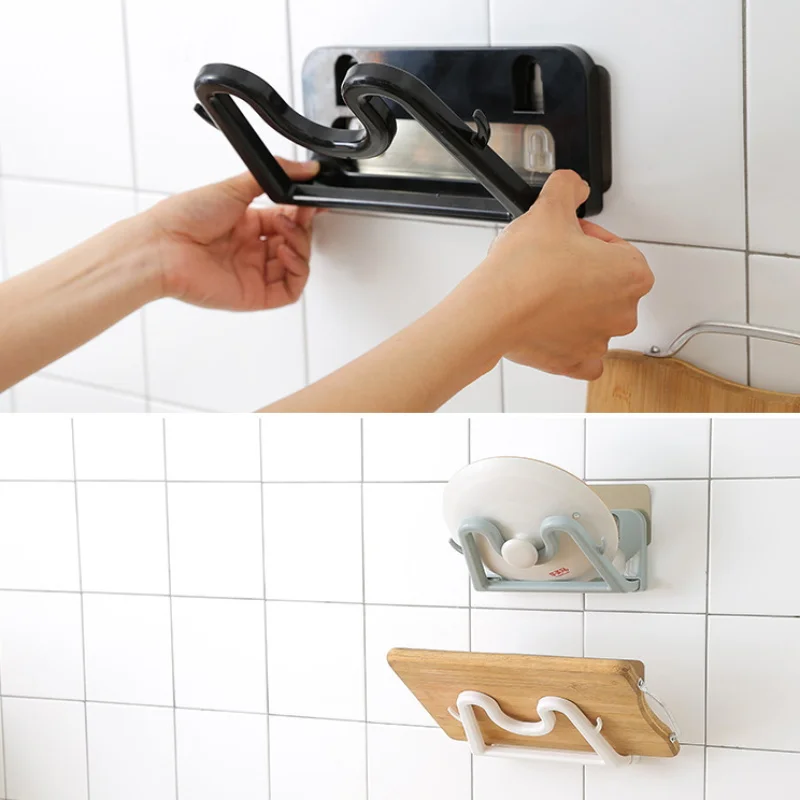 

Folding Pot Lid Cover Holder Rack Pot Lid Shelf Kitchen Storage Organizer Wall Mounted Kitchen Spoon Holder Kitchen Accessories