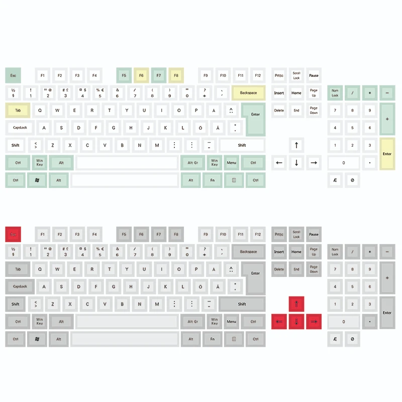 IDOBAO DSA скандинавский keycap Сублимация с использованием pbt красителя подходит для