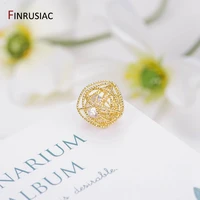 jewellery making supplies 14k gold plated copper zircon hollow ball pendant for diy making earrings charms handmade accessories