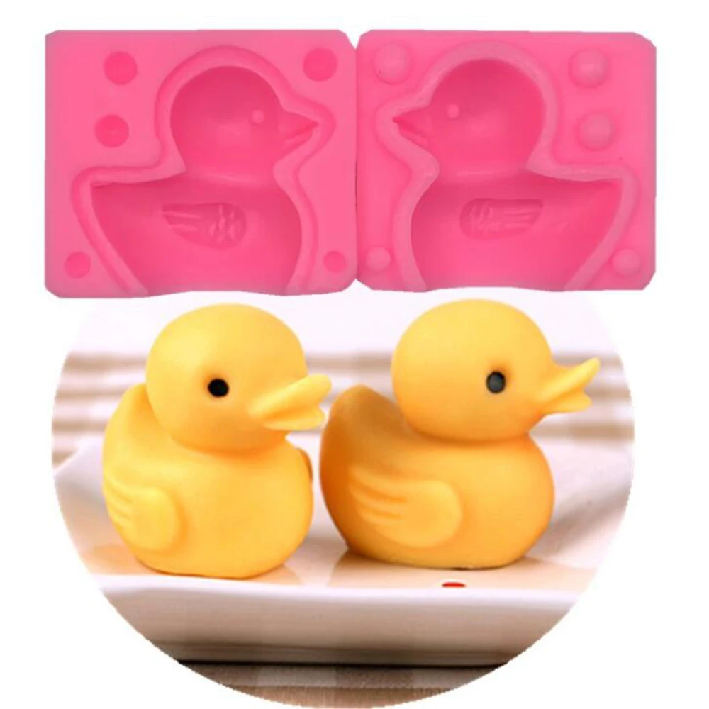 Силиконовая 3D форма в виде утки Симпатичные животные помадка мыло глина для