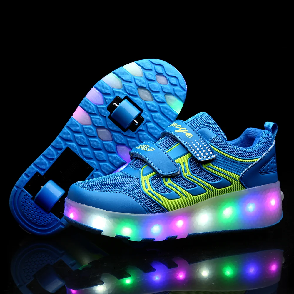 Новинка 2020, яркие детские модные кроссовки со светодиодной подсветкой и USB-зарядкой, обувь для мальчиков и девочек 03 от AliExpress WW