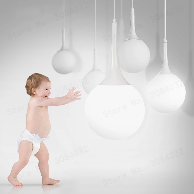 BQDBQBL светодиодный молочно белый стеклянный подвесной светильник лампа с