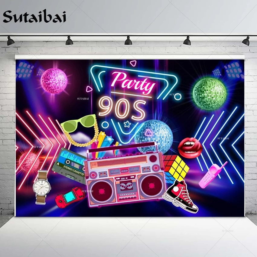 Задний фон в стиле хип-хоп с граффити на тему диско музыки танцев шоу времени