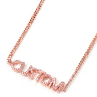 the bling king mini diy copper letter pendant name personal necklace rose gold plated luxury stainless steel cuban chain