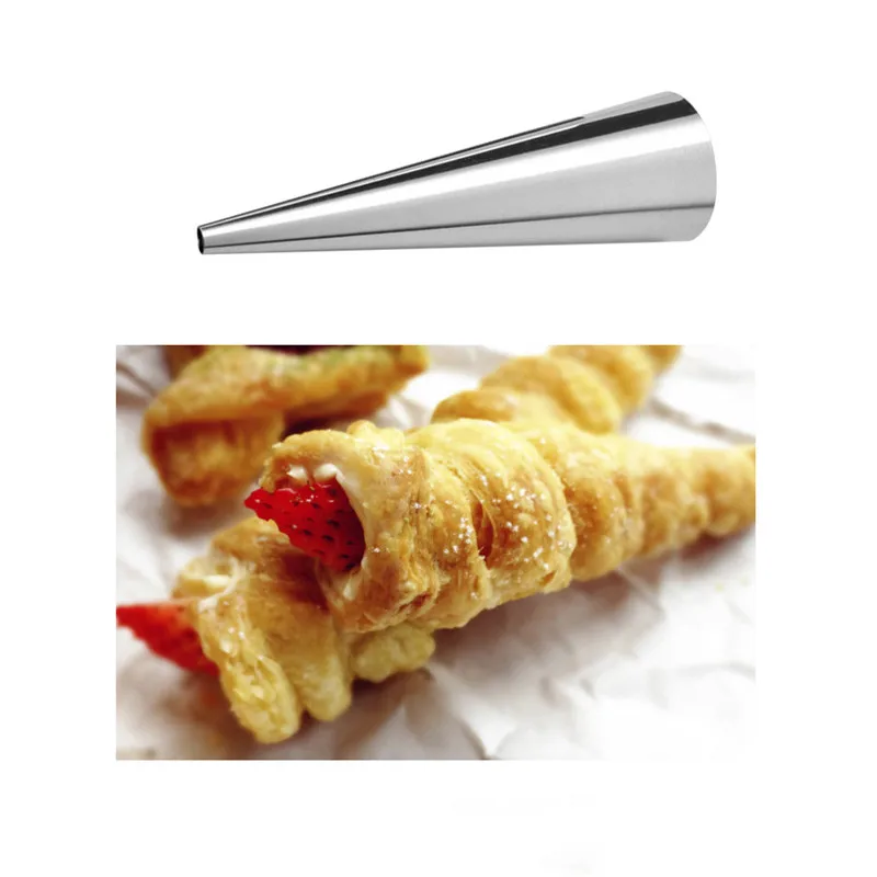 Pastry Cream Horn Molds 12PCS Baking Tool Stainless Steel Conical Cone Silicone mold |