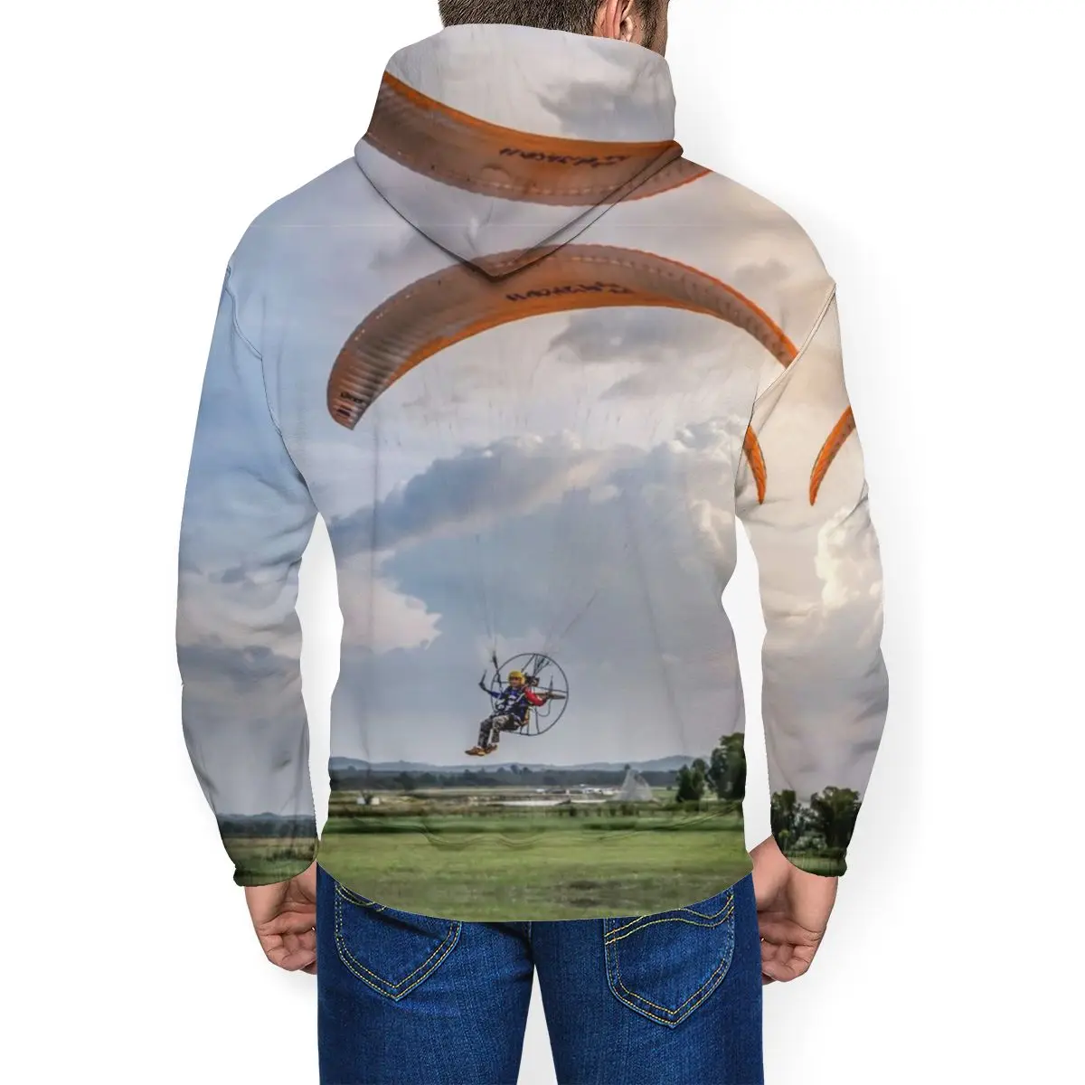 Paramotor Толстовка толстовки свободные полиэстер пуловер длинная длина осень