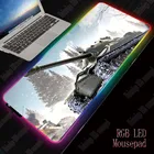 Игровой компьютерный коврик для мыши World of Tanks RGB, большой скоростной коврик для мыши для геймеров XXL, большой Настольный игровой коврик для ПК светодиодный Ной подсветкой