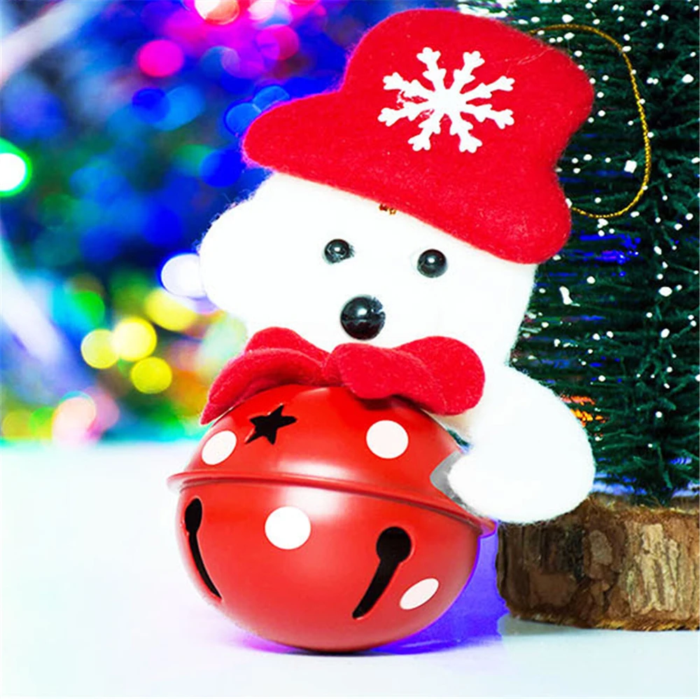 

24 Pcs Christmas Tree Decorative Craft Ornament Pendant Ball Bell with Bow Tie Home Decoration Accessories