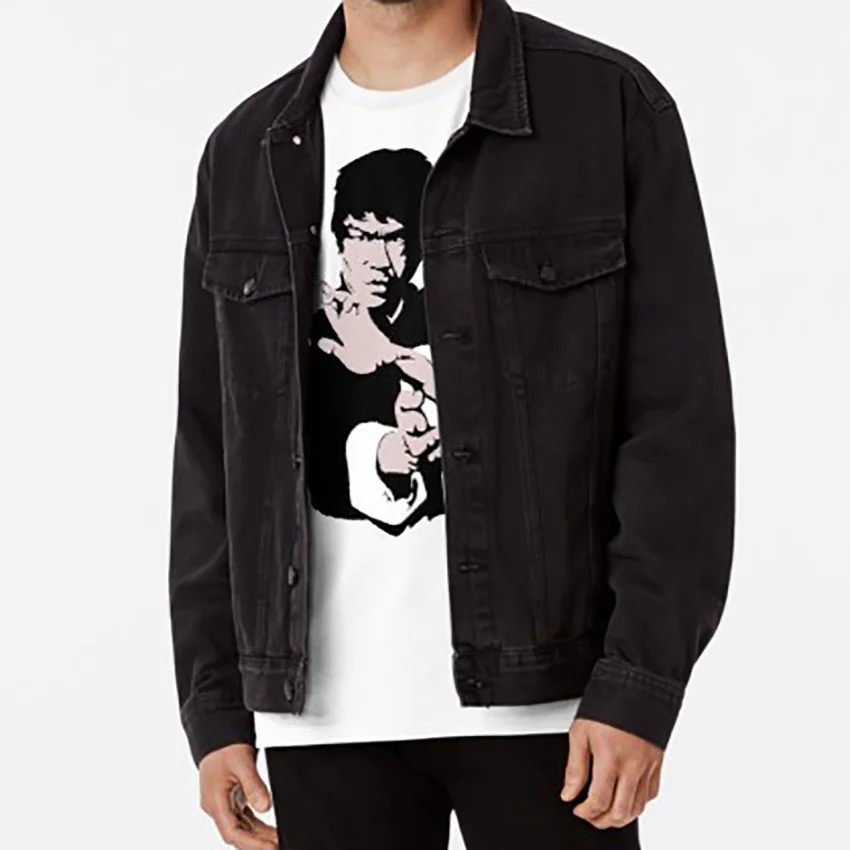 Брюс Ли на своем знаменитом кунг-фу Джет куне до поза работа футболки принты