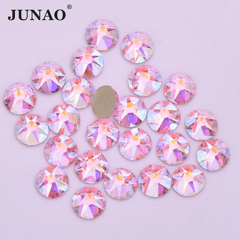 JUNAO 1440 шт. SS16 SS20 SS30 16 граней Топаз AB стекло хрустальная стразы аппликация плоская