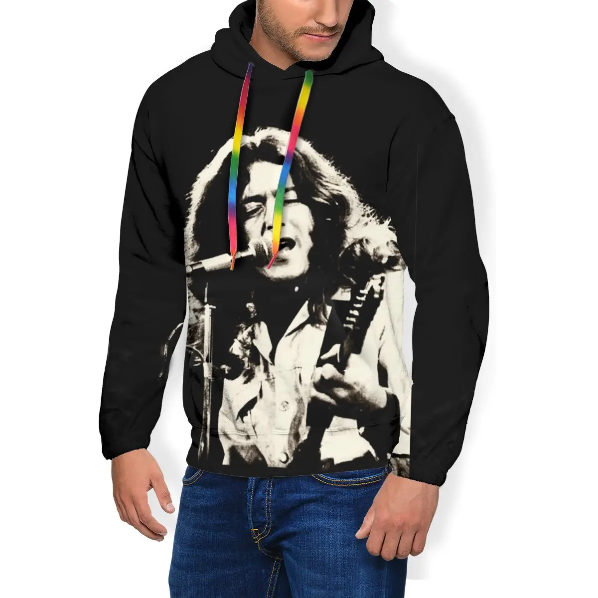 

Rory Gallagher Hoodie Walk On Hot Coals Hoodies Autumn Polyester Pullover Hoodie Mens Long Length Hoodies