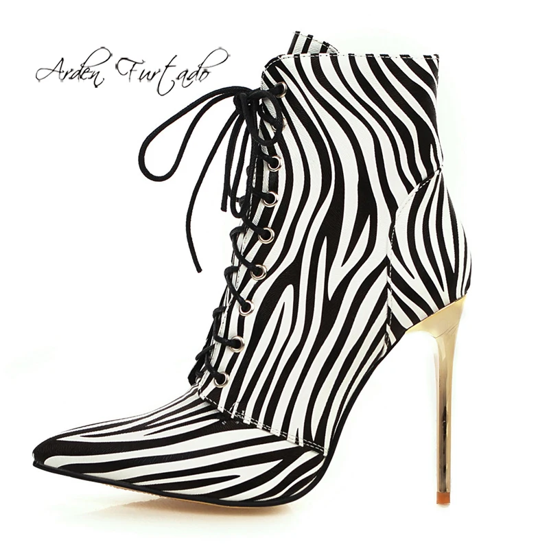 Модная женская обувь Arden Furtado зимние остроносые туфли на шпильках сексуальные