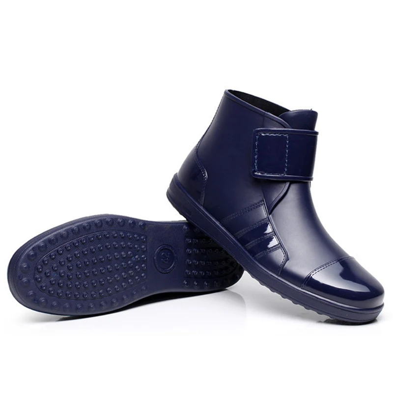 New Style Women Rain Boots   Waterproof Bots Adult Korean Fashion Rainboots Galoshes Round Toe  Flat PVC