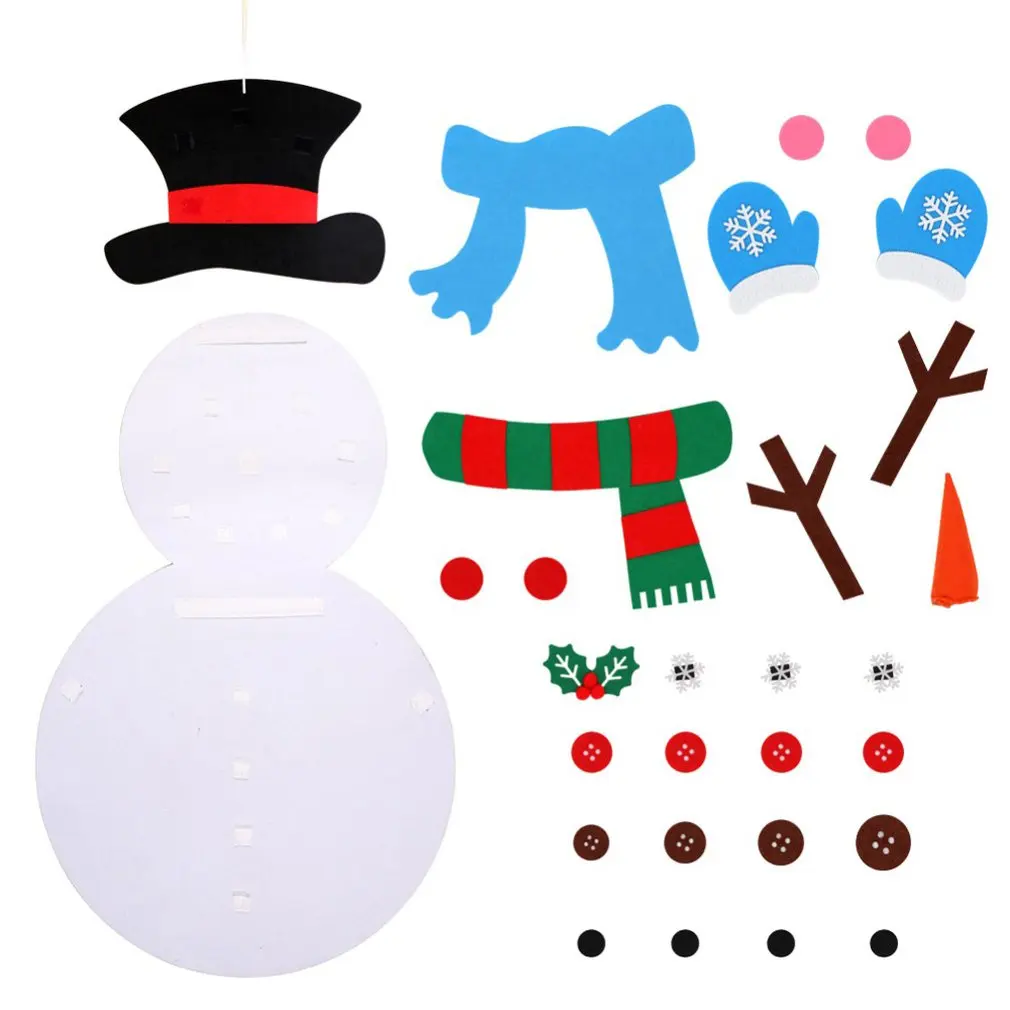 

DIY Felt Christmas Tree Toys For Children Kindergarten Crafts Snowman Educational Toys Decoration perfect Gifts For Children 8