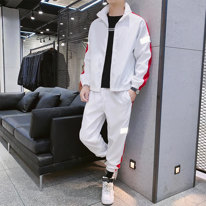 Новинка 2020 года Осенний светоотражающий костюм Мужская модная куртка на молнии с