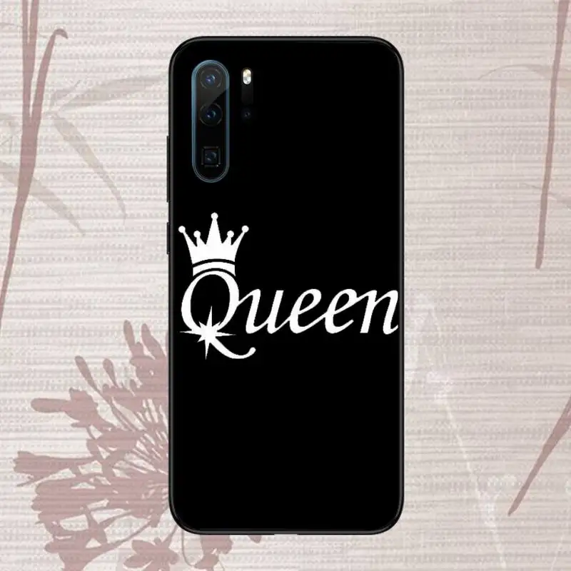 

Matte Crown King Queen Phone Case For Huawei P20 P30 P40 lite Pro P Smart 2019 Mate 10 20 Lite Pro Nova 5t